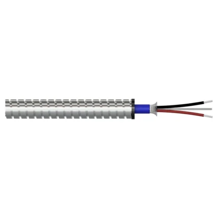 CB296 – Cable de 2 Conductores con Chaqueta de FEP Azul y Blindaje de Acero Inoxidable