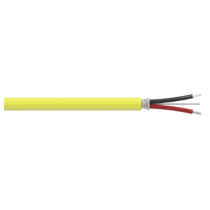 CBR111 – Cable de 2 Conductores con Chaqueta de FEP Amarillo y Blindaje Trenzado